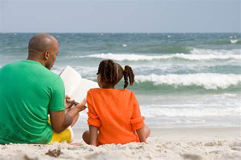 Reading at the beach 1